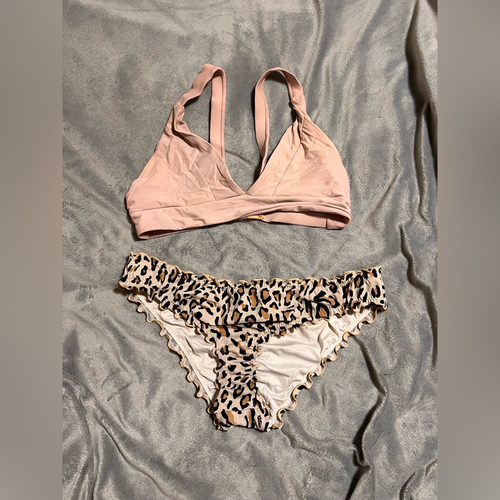 Peach and Cheetah Print Bikini